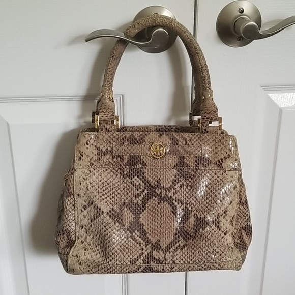 Tory Burch Handbags - Tory Burch Snakeskin Satchel Bag